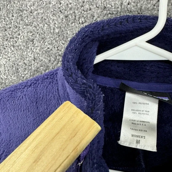 Patagonia Jacket Womens Medium Purple Long Sleeve Zip Up Fleece Logo Outdoor - Picture 11 of 11